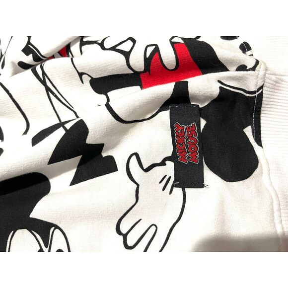 Disney Mickey Mouse sweatshirt all over print athleisure black white women M - Picture 5 of 7